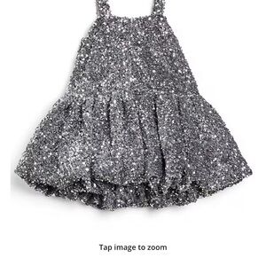 Bardot Girls Sparkling Silver Sequin Dress NWT 16